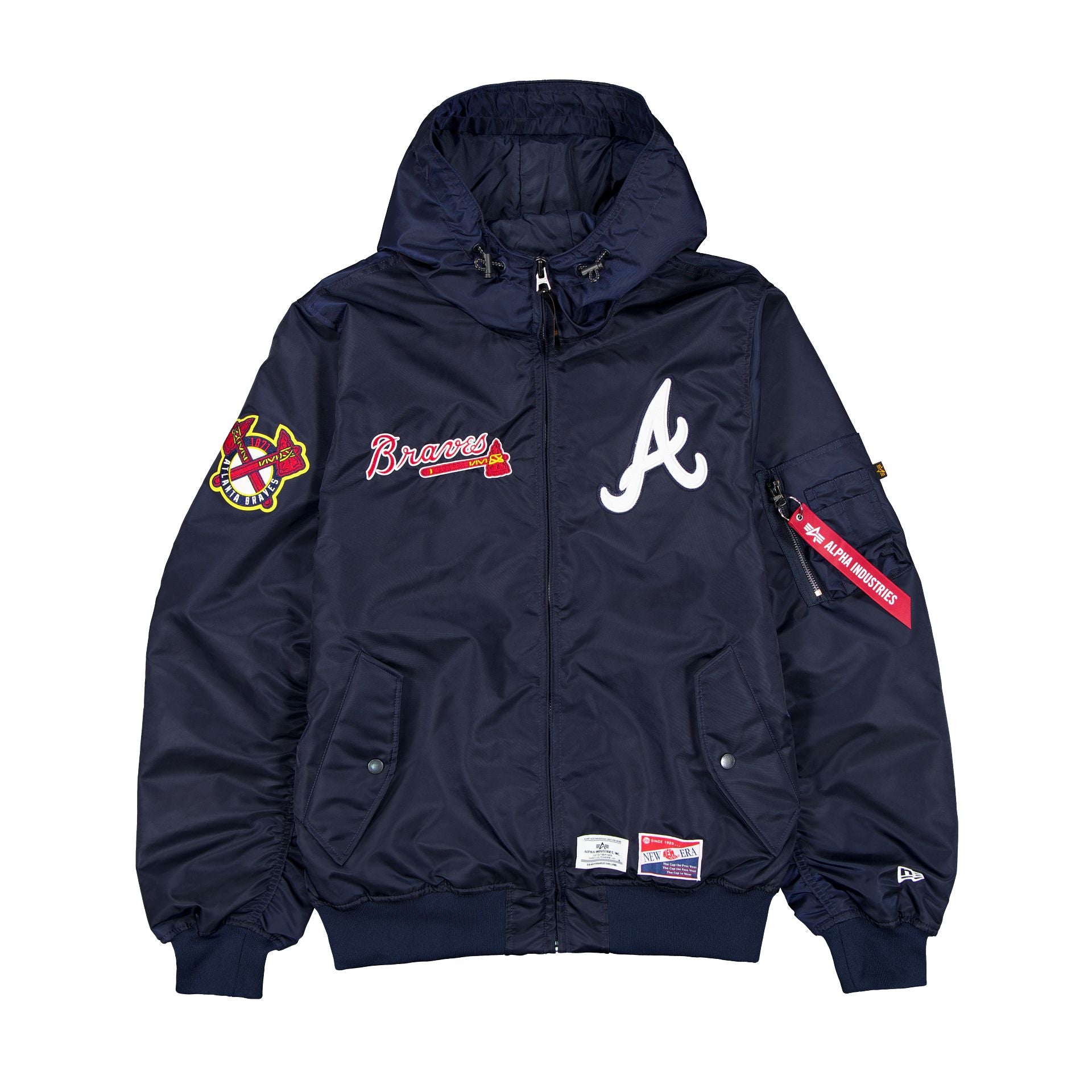 Premium Alpha Industries x Atlanta Braves L-2B Hooded Bomber Jacket