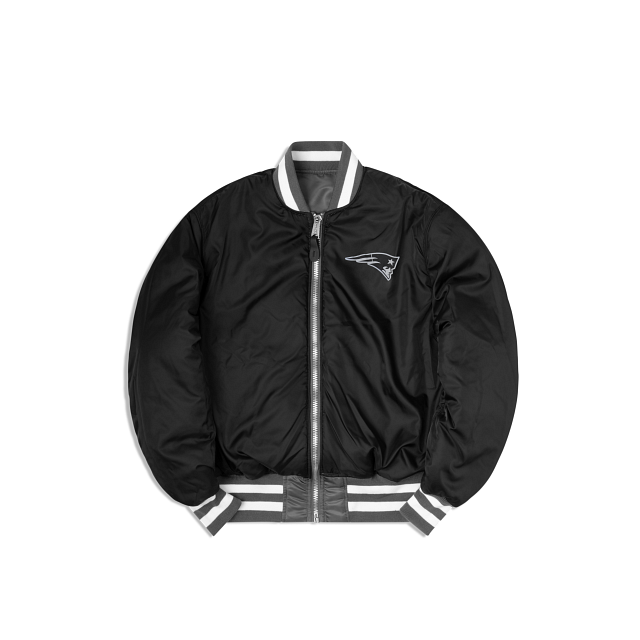 Premium Alpha Industries X New England Patriots Gray MA-1 Bomber Jacket