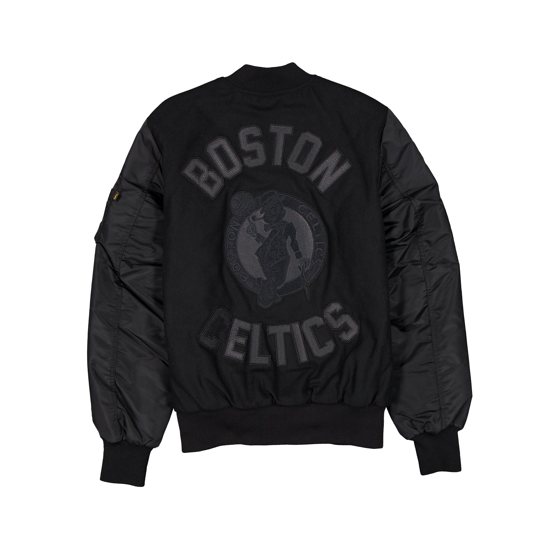 Premium Alpha Industries x Boston Celtics MA-1 Wool Varsity Jacket - Black