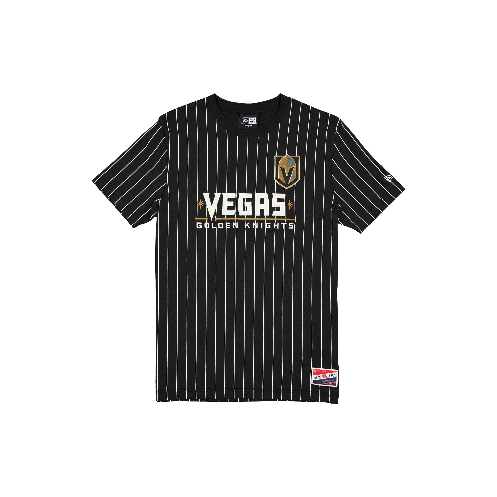Premium Vegas Golden Knights Throwback Pinstripe Wordmark T-Shirt